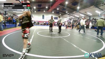 61 lbs Semifinal - Josias Henley, Skiatook Youth Wrestling vs Ella Berry, Team Tulsa Wrestling Club