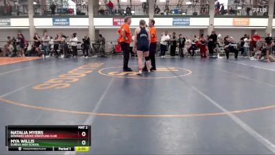 154-166 lbs Round 1 - Mya Willis, Eureka High School vs Natalia Myers, Downers Grove Wrestling Club