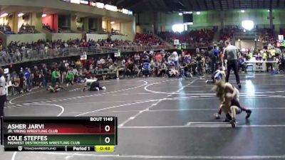 59 lbs Cons. Round 1 - Cole Steffes, Midwest Destroyers Wrestling Club vs Asher Jarvi, Jr. Viking Wrestling Club