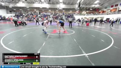 197 lbs Cons. Round 6 - Konrich Speelmon, Dickinson State (N.D.) vs Matthew Montgomery, Briar Cliff (Iowa)