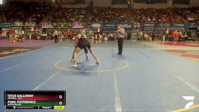 D 1 157 lbs Cons. Round 2 - Ford Piatkiewicz, Baton Rouge vs Titus Galloway, Central - B.R.