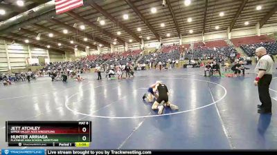 118 lbs Semifinal - Jett Atchley, Upper Valley Aces Wresstling vs Hunter Arriaga, Flathead High School Wrestling