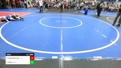 90 lbs Quarterfinal - Rhyder Sutherland, Pawhuska Elks Takedown vs Benjamin Fisher, HURRICANE WRESTLING ACADEMY