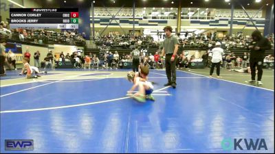 49 lbs Consolation - Cannon Corley, Choctaw Ironman Youth Wrestling vs Brooks Jerry, Rough Riders