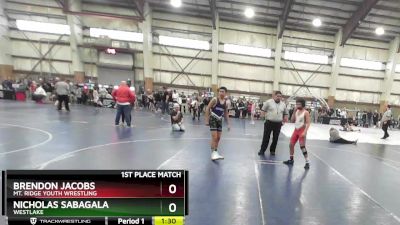 130 lbs 1st Place Match - Nicholas Sabagala, Westlake vs Brendon Jacobs, Mt. Ridge Youth Wrestling