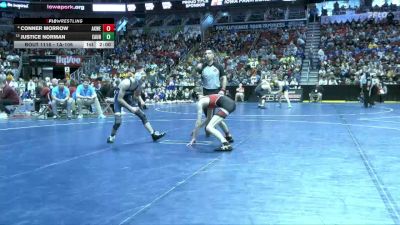 1A-106 lbs Champ. Round 2 - Justice Norman, East Union vs Conner Morrow, Akron-Westfield