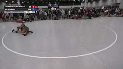 120 lbs Cons. Sub-quarters - Mila Juarez, 3F Wrestling vs Hannah Naccarati-Cholo, Arizona Girls Wrestling