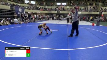 45 lbs Quarterfinal - Brantley Farrell, Oshkosh Mat Rats vs Tre Nelson, Dodgeville