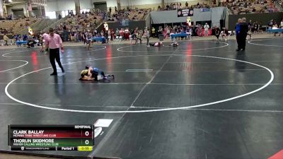 40 lbs Semifinal - Clark Ballay, McMinn Tribe Wrestling Club vs Thorijn Skidmore, Higher Calling Wrestling Club