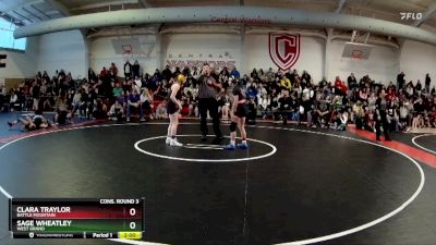 115 lbs Quarterfinal - Clara Traylor, Battle Mountain vs Sage Wheatley, West Grand