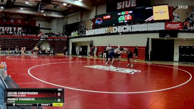 285 lbs Quarterfinal - Jacob Christensen, Northern Illinois vs Marko Ivanisevic, Illinois