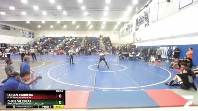 157 lbs Cons. Round 4 - Logan Carrera, El Modena High School vs Chris Villegas, Rancho Bernardo Wrestling Club