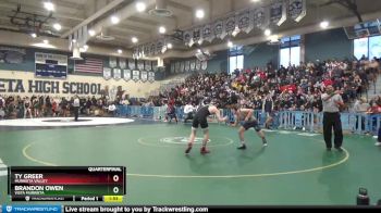 132 lbs Quarterfinal - Ty Greer, Murrieta Valley vs Brandon Owen, Vista Murrieta