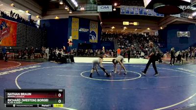 132 lbs Cons. Round 6 - Nathan Braun, Bergen Catholic vs Richard (Weston) Borgers, Blair Academy