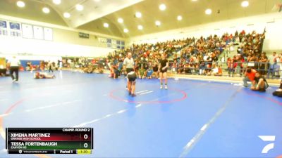 110 lbs Champ. Round 2 - Tessa Fortenbaugh, Canyon HS vs Ximena Martinez, Orange High School