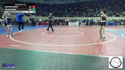 87 lbs Consi Of 32 #2 - Daxton Duran, Jay Junior High vs Kaydn Erwin, Pryor Tigers Wrestling