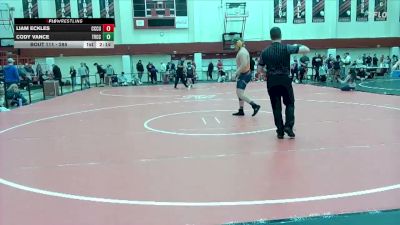285 lbs Cons. Round 3 - Liam Eckles, Clackamas Unattached vs Cody Vance, Treasure Valley Community College