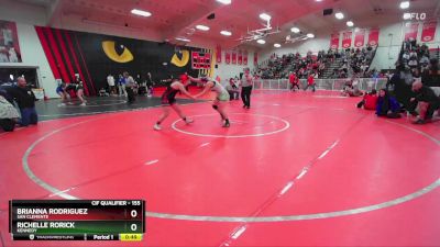 155 lbs Cons. Round 5 - Brianna Rodriguez, San Clemente vs Richelle Rorick, Kennedy