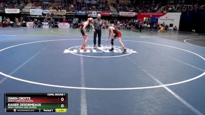 125 lbs Cons. Round 1 - Kaiser DesOrmeaux, Kenai Central High School vs Owen Crotts, Grace Christian School