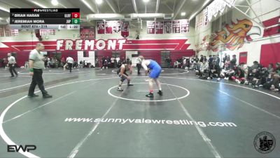 215 lbs Semifinal - Jeremiah Mora, John H Pitman vs Brian Haran, Gilroy