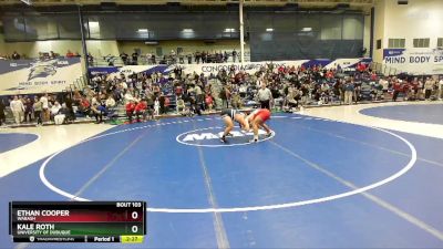 165 lbs Champ. Round 1 - Ethan Cooper, Wabash vs Kale Roth, University Of Dubuque