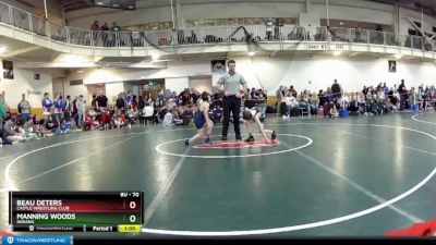 70 lbs Cons. Round 3 - Beau Deters, Castle Wrestling Club vs Manning Woods, Indiana