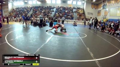 120 lbs Champ. Round 2 - Bradley Patterson, Camden vs UyKwon Wimberly, Funky Monkey