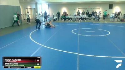 125 lbs Cons. Round 3 - Jared Kuhns, York College (Pennsylvania) vs Kaden Majcher, Lycoming College