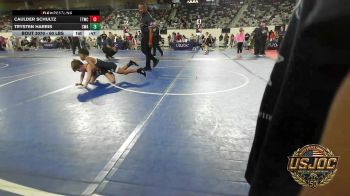 60 lbs Quarterfinal - Caulder Schultz, Team Tulsa Wrestling Club vs Trysten Harris, Commandos Wrestling Academy