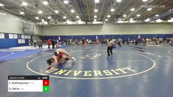 165 lbs Quarterfinal - Chris Stathopoulos, Stevens vs Scott DeFex, JWU