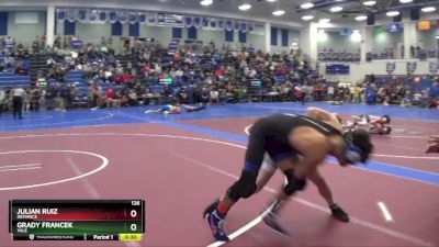 126 lbs Cons. Round 4 - Grady Francek, Yale vs Julian Ruiz, Defiance