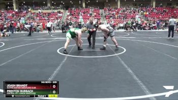 205 lbs Quarterfinal - Joash Brandt, Olathe Raptor Wrestling Club vs Preston Burbach, Central City Junior Wrestling