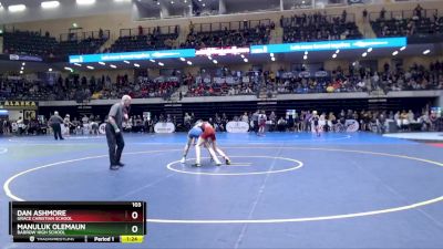 103 lbs Champ. Round 1 - Dan Ashmore, Grace Christian School vs Manuluk Olemaun, Barrow High School