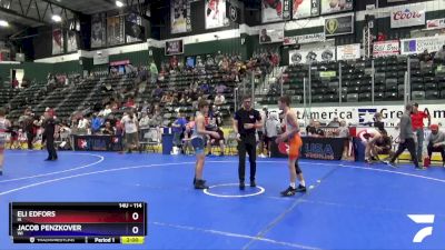 114 lbs Quarterfinal - Eli Edfors, IA vs Jacob Penzkover, WI