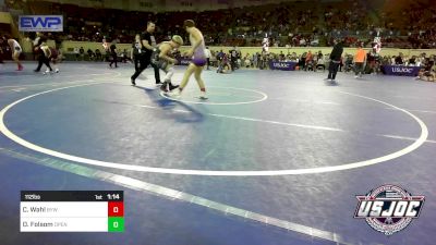 112 lbs Round Of 16 - Caysen Wahl, Bristow Youth Wrestling vs Dax Folsom, Open Mats