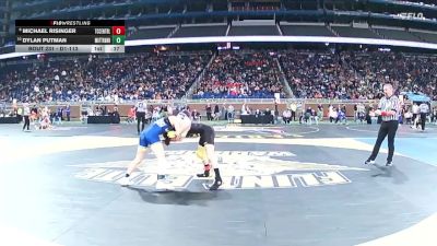D1-113 lbs Cons. Round 2 - Michael Risinger, Traverse City Central HS vs Dylan Putman, Mattawan HS