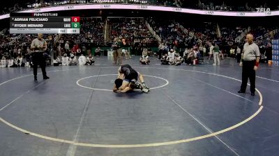 4A 106 lbs 3rd Place Match - Adrian Feliciano, William Amos Hough High School vs Ryder Menard, Lake Norman High School