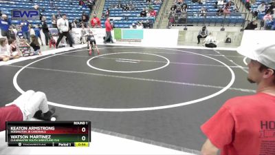 52 lbs Round 1 - Keaton Armstrong, Hoisington Jr Cardinals vs Watson Martinez, Clearwater Youth Wrestling Clu