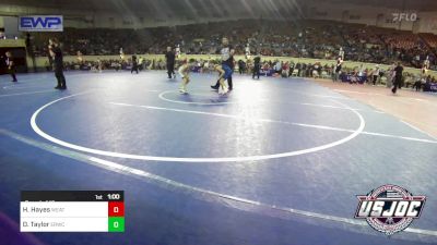 67 lbs Round Of 16 - Hayden Hayes, Weatherford Youth Wrestling vs Donnie Taylor, El Reno Wrestling Club