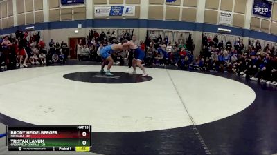 190 lbs Placement (16 Team) - Brody Heidelberger, Roncalli vs Tristan Lanum, Greenfield Central