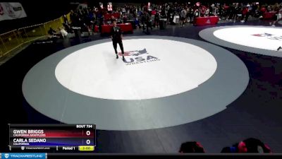 65 lbs Round 3 - Gwen Briggs, California Grapplers vs Carla Sedano, California