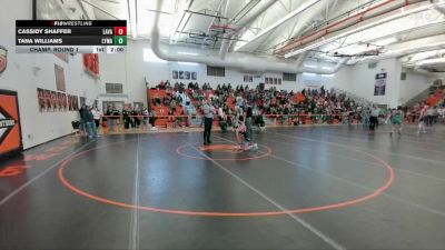 100 lbs Champ. Round 1 - Cassidy Shaffer, Lander Valley vs Tana Williams, Lyman
