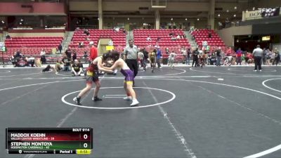 100 lbs 1st Place Match - Stephen Montoya, Hoisington Cardinals vs Maddox Koehn, Valley Center Wrestling