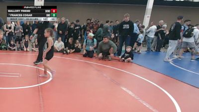 49-54 lbs Quarters - Mallory Friend, Spring Klein Wrestling Club vs Frances Cogar, Spartan Mat Club