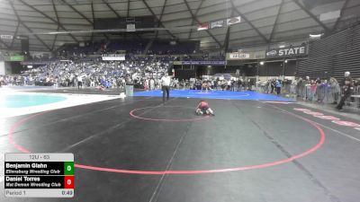 63 lbs Cons. Semis - Benjamin Glahn, Ellensburg Wrestling Club vs Daniel Torres, Mat Demon Wrestling Club
