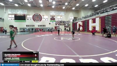 85 lbs Quarterfinal - Lonnie Huckins, Lone Star Middle School vs Oliver Encinaso, West Middle School