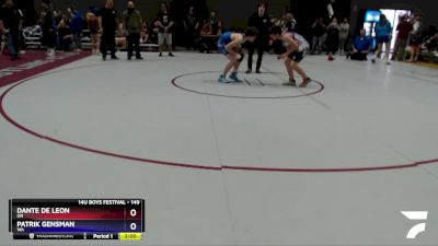 149 lbs 5th Place Match - Dante De Leon, OR vs Patrik Gensman, WA