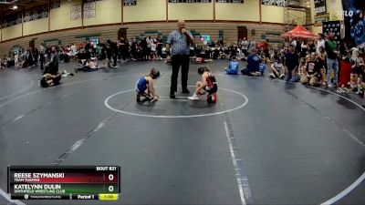 55-60 lbs Semifinal - Reese Szymanski, Team Tugman vs Katelynn Dulin, Smithfield Wrestling Club