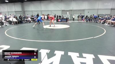 150 lbs Quarters & 1st Wb (16 Team) - Grant Schnieders, Texas Red vs Jagger French, California Blue