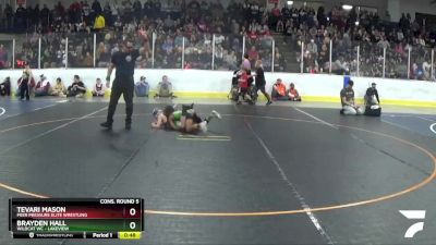 72 lbs Cons. Round 5 - Brayden Hall, Wildcat WC - Lakeview vs Tevari Mason, Peer Pressure Elite Wrestling